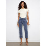 Pantalon en jean à revers contrasté