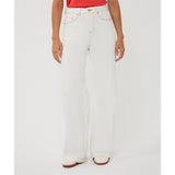 Pantalon en jean à surpiqûres contrastantes - Taille : 6 - Couleur : Blanc cassé