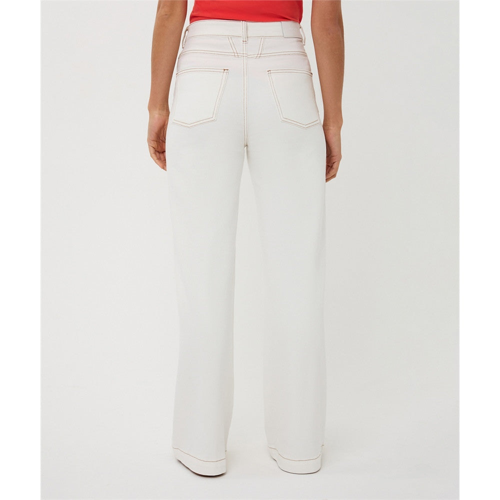 Pantalon en jean à surpiqûres contrastantes
