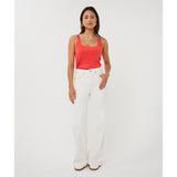 Pantalon en jean à surpiqûres contrastantes