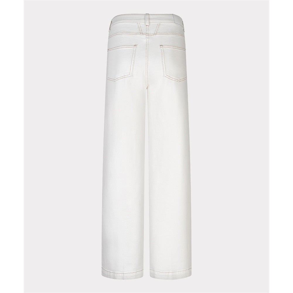 Pantalon en jean à surpiqûres contrastantes