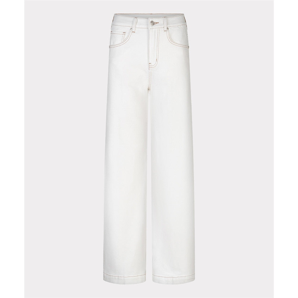 Pantalon en jean à surpiqûres contrastantes