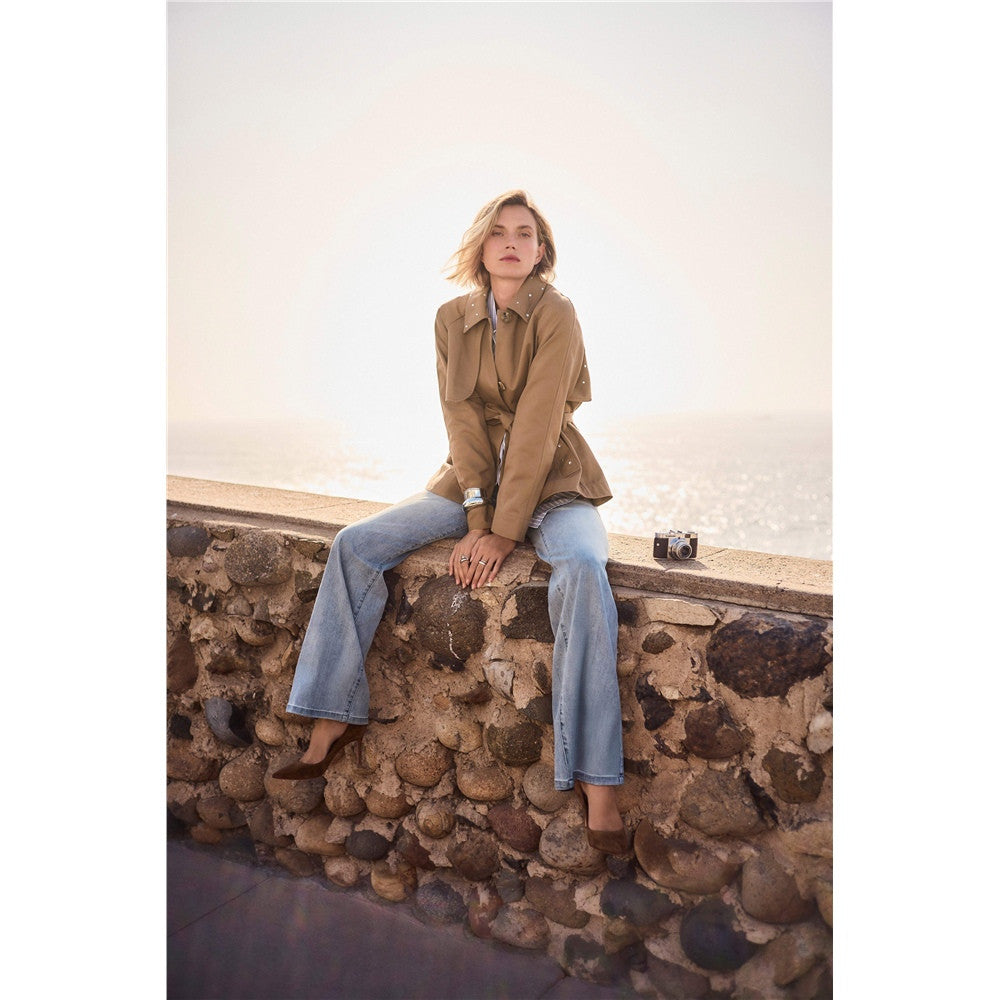 Pantalon en jean extensible classique à jambe