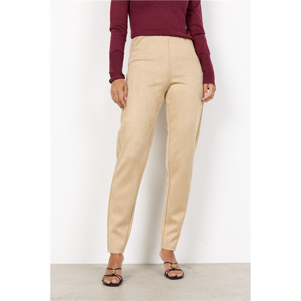 Pantalon en suédine extensible - Taille : MEDIUM - Couleur : Beige