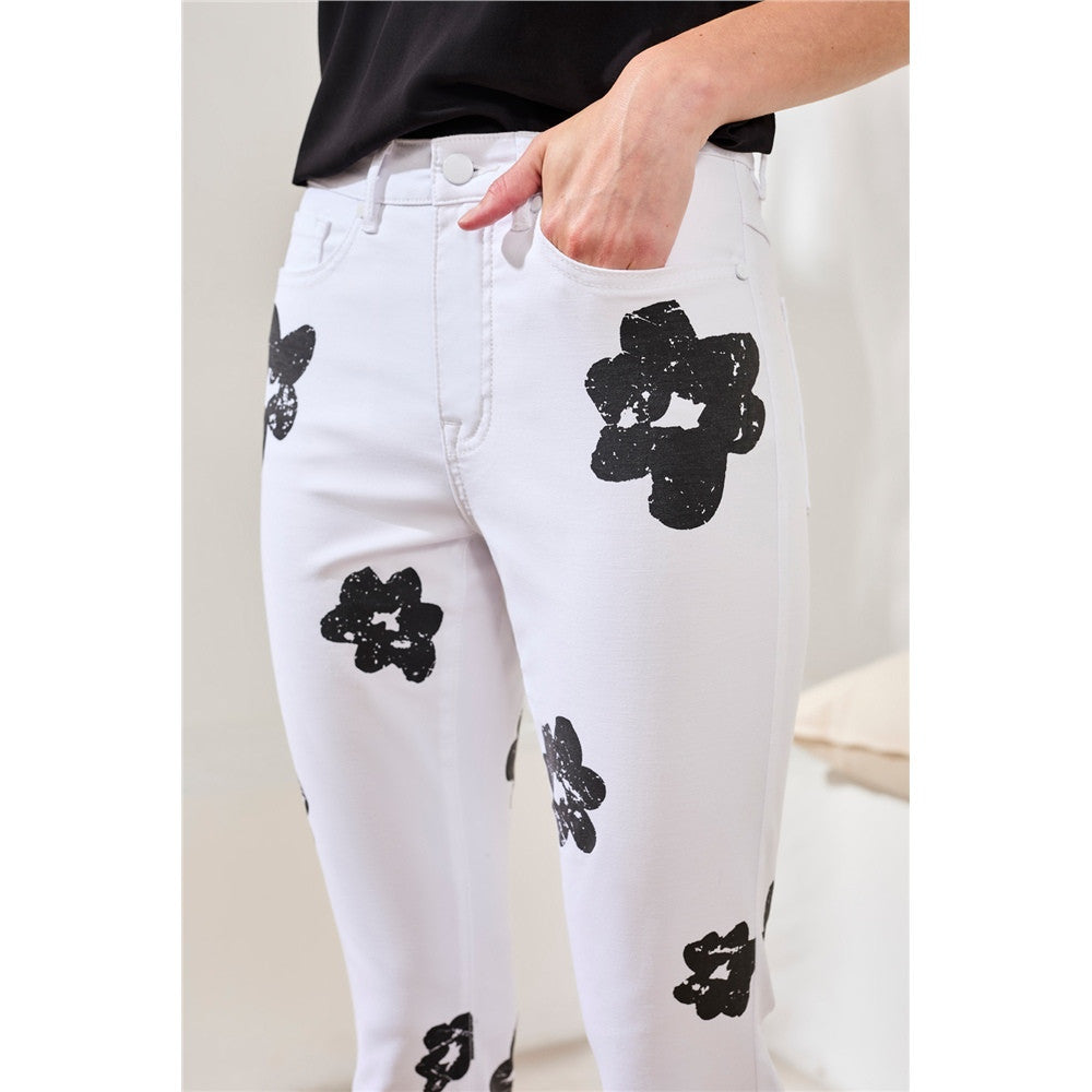 Pantalon étroit avec imprimé fleur
