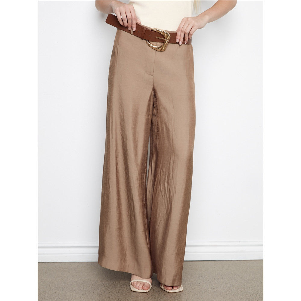 Pantalon fluide à jambe - Taille : 4 - Couleur : Sable