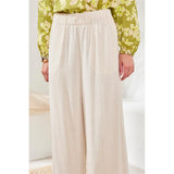 Pantalon fluide à taille élastique - Taille : XLARGE - Couleur : Naturel