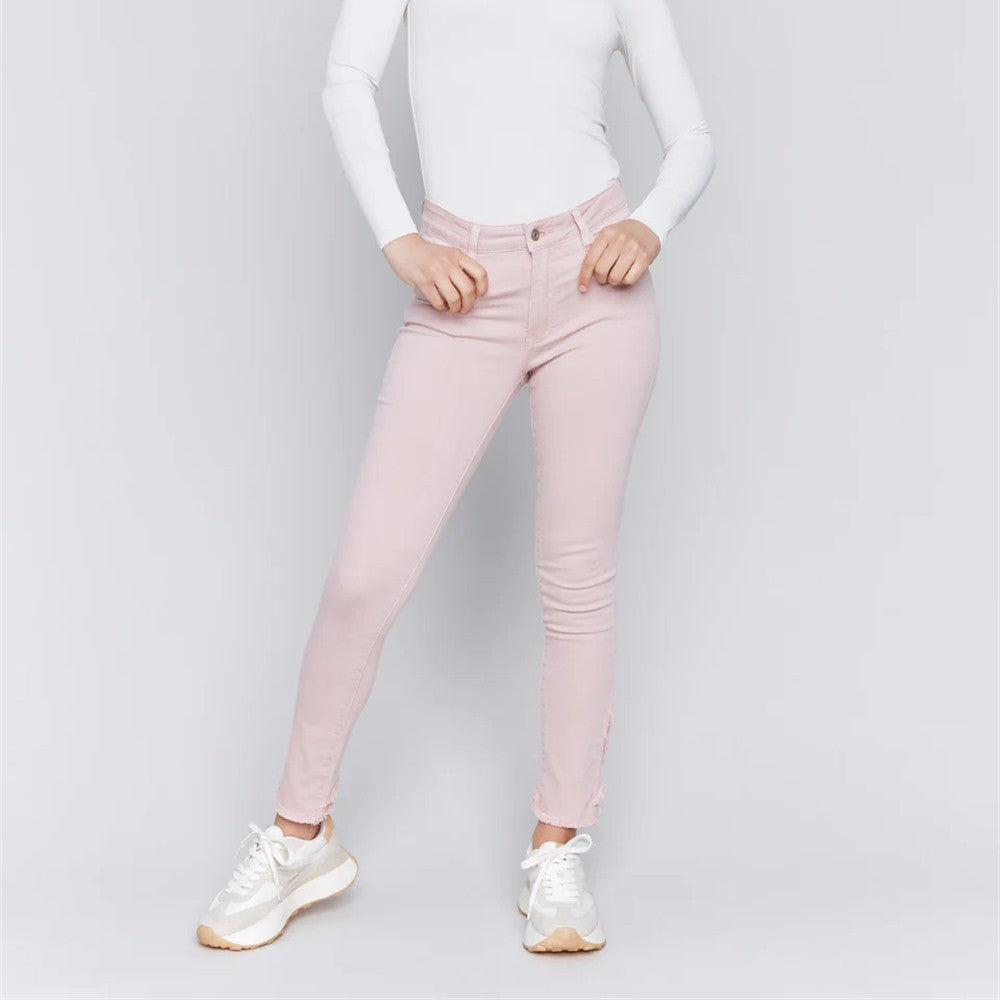 Pantalon frange à l'arrière - Taille : 2 - Couleur : Rose