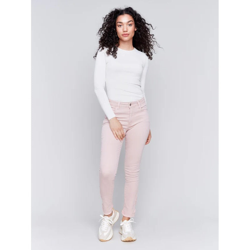 Pantalon frange à l'arrière