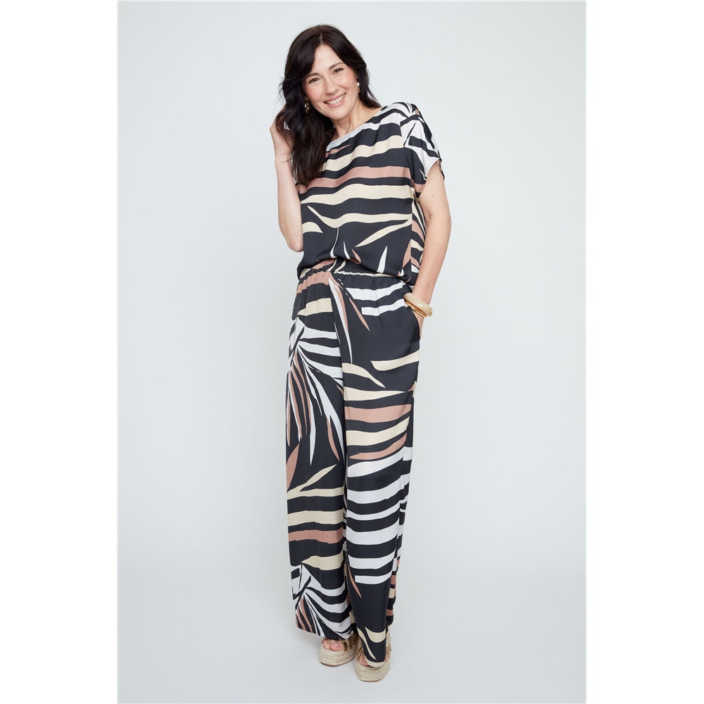 Pantalon imprimé à taille élastique