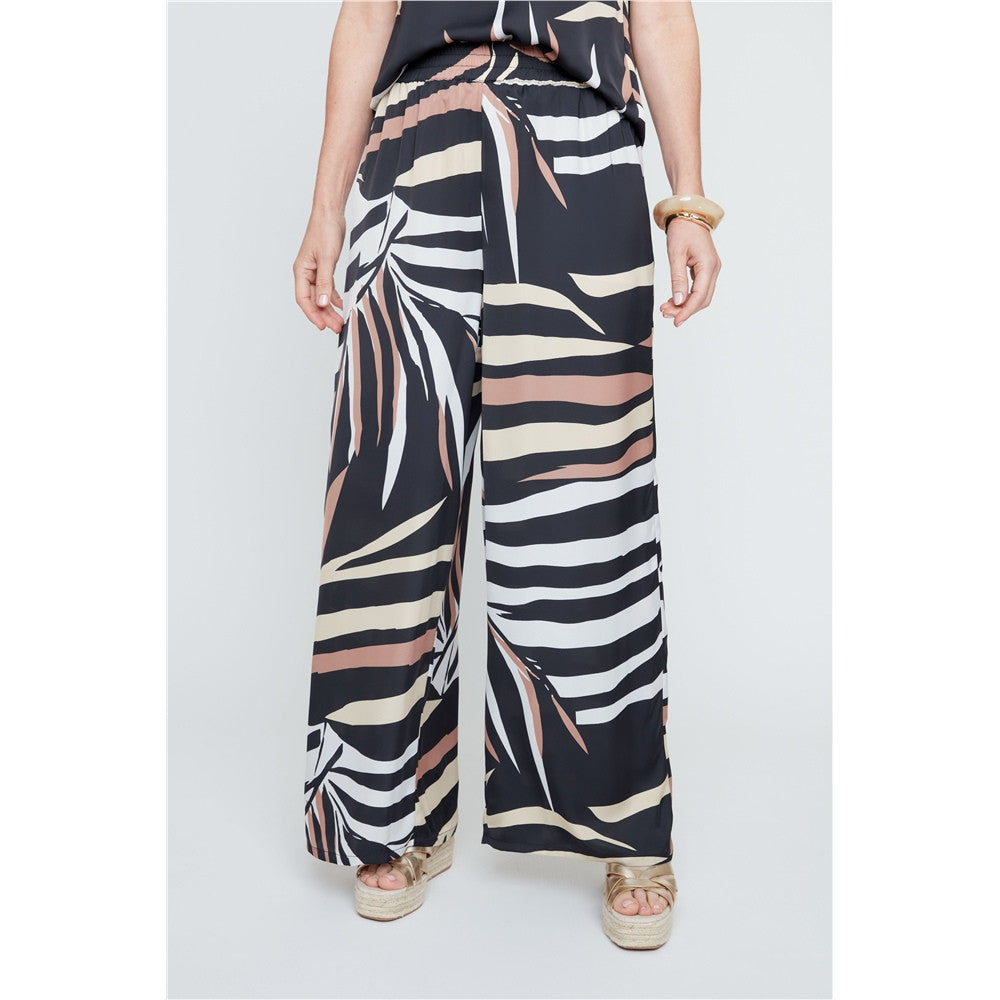 Pantalon imprimé à taille élastique - Taille : XSMALL - Couleur : Mocha