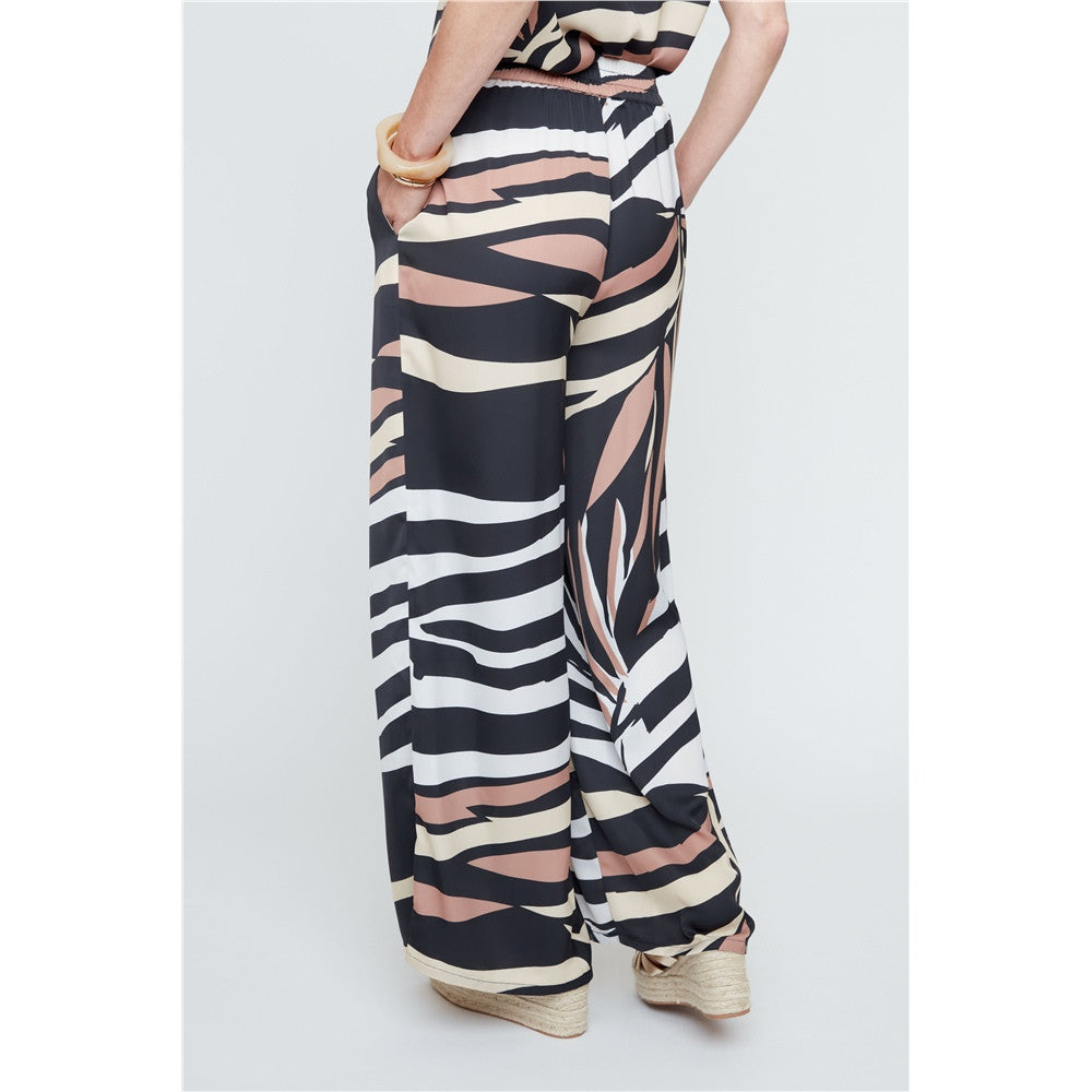Pantalon imprimé à taille élastique