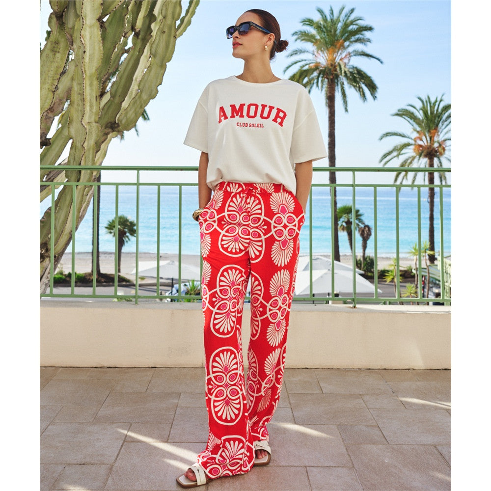 Pantalon imprimé coupe fluide