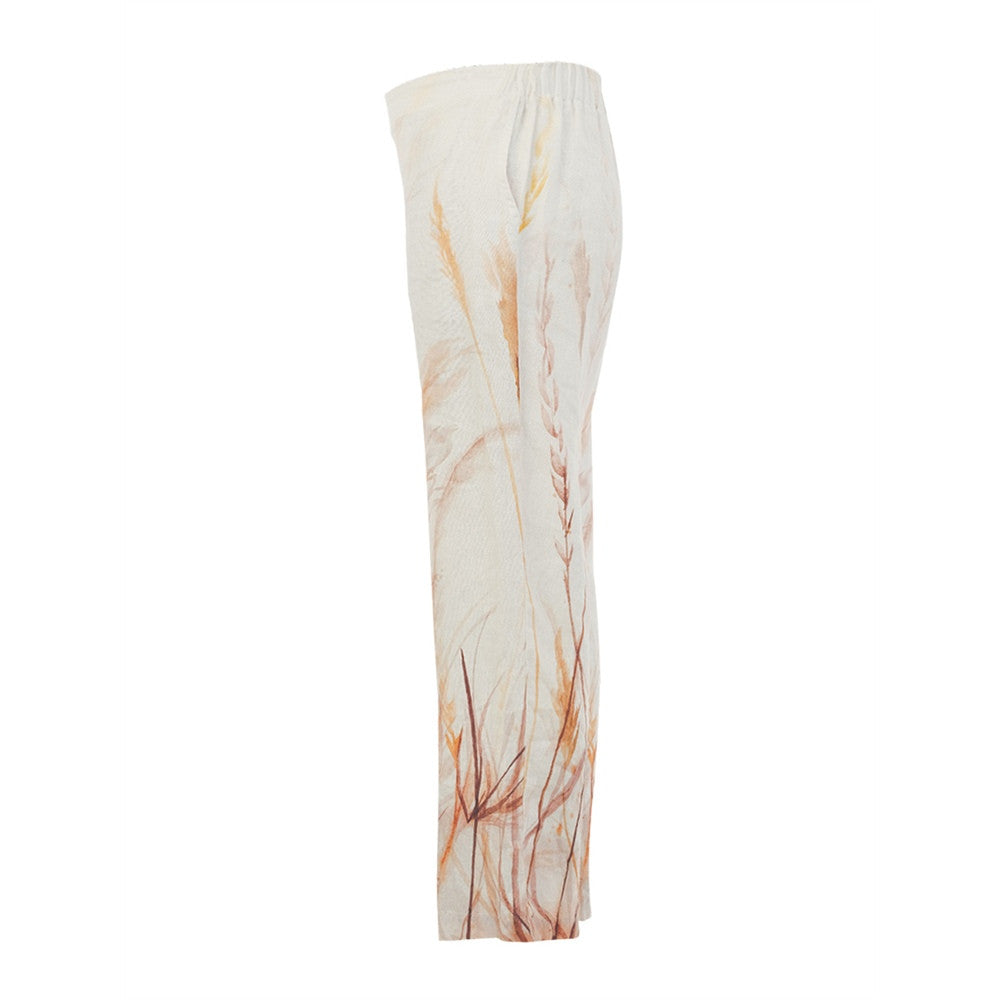 Pantalon imprimé en lin