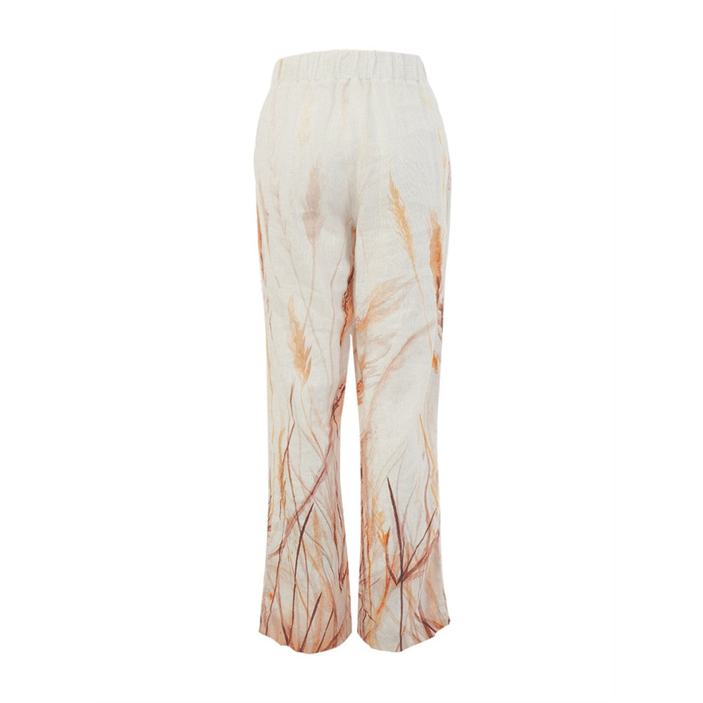 Pantalon imprimé en lin