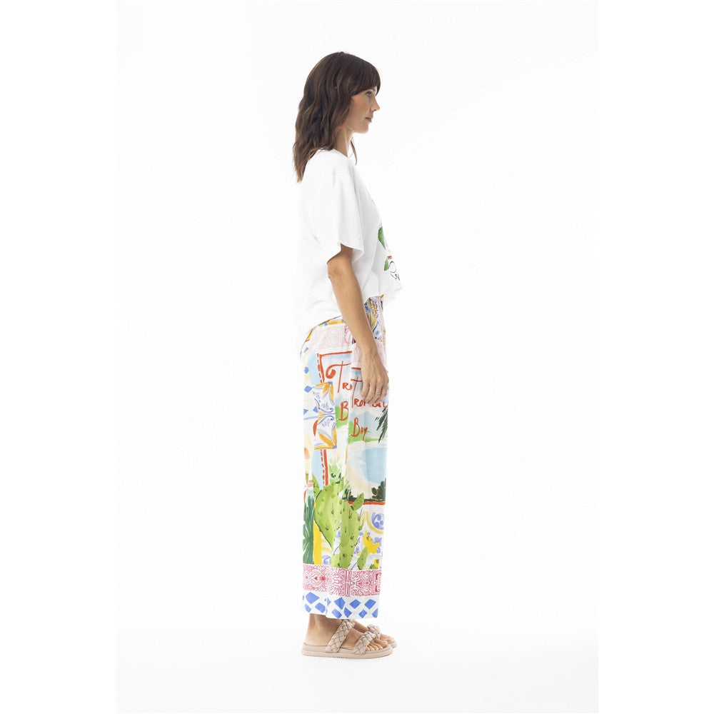 Pantalon imprimé tropical