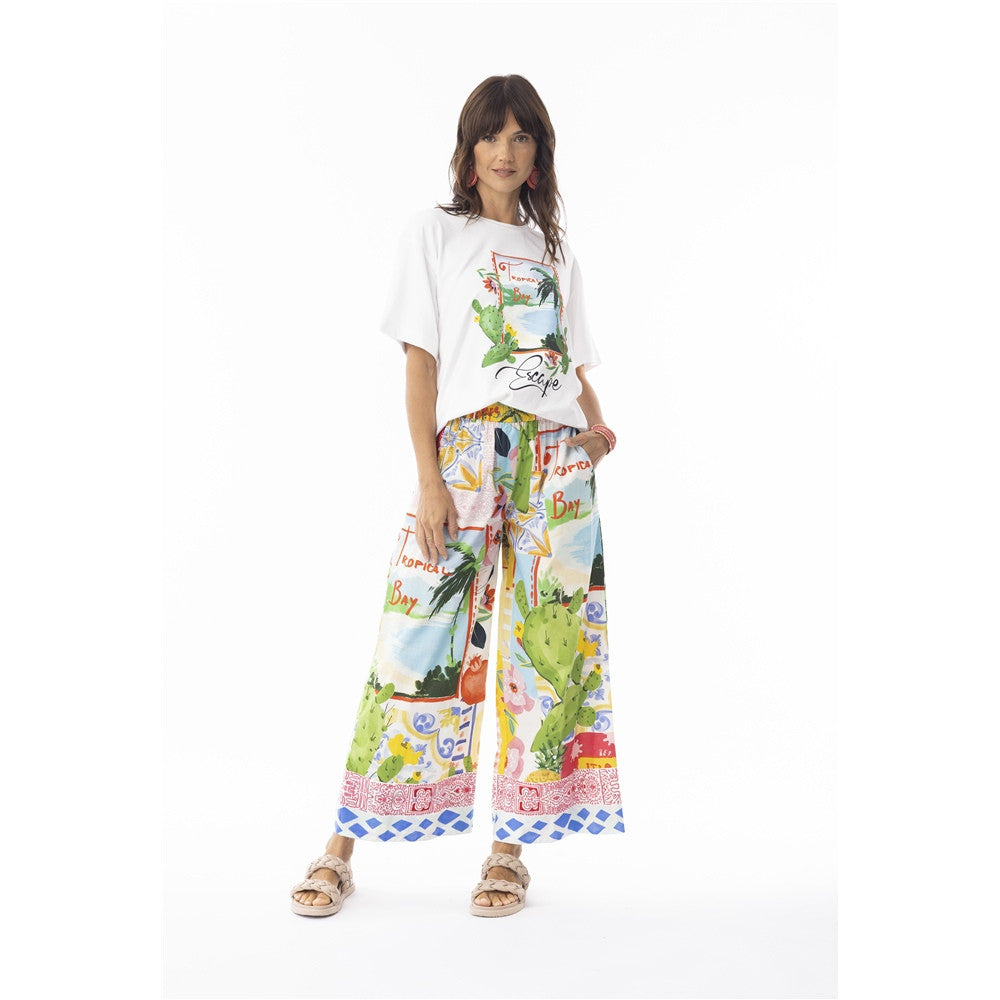 Pantalon imprimé tropical - Taille : XSMALL - Couleur : Multicolore