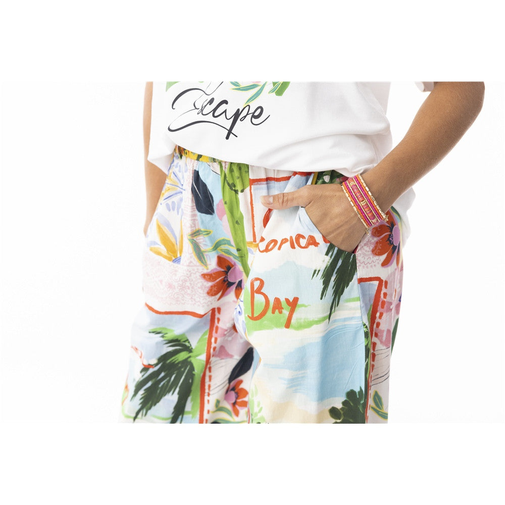 Pantalon imprimé tropical