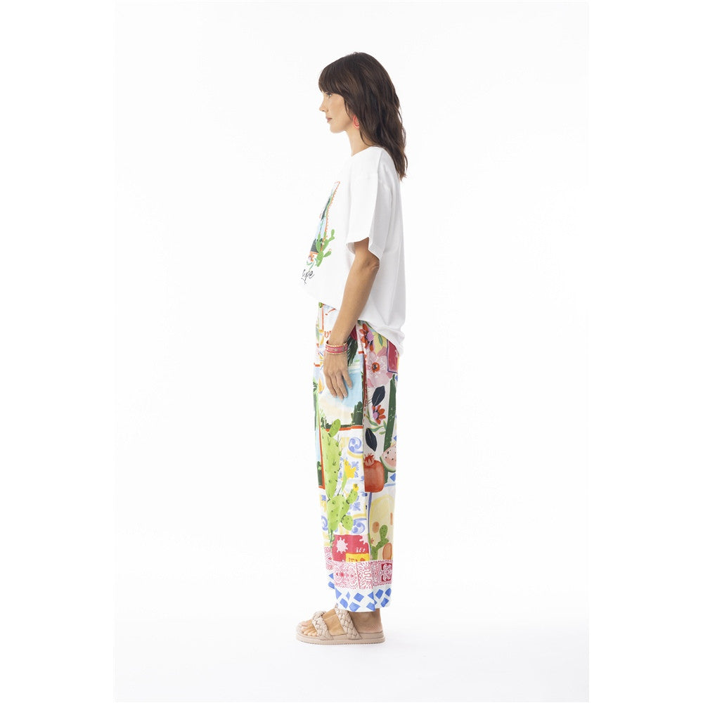 Pantalon imprimé tropical