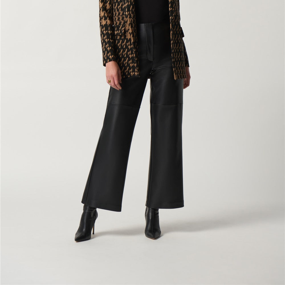 Pantalon jambe évasée faux cuir