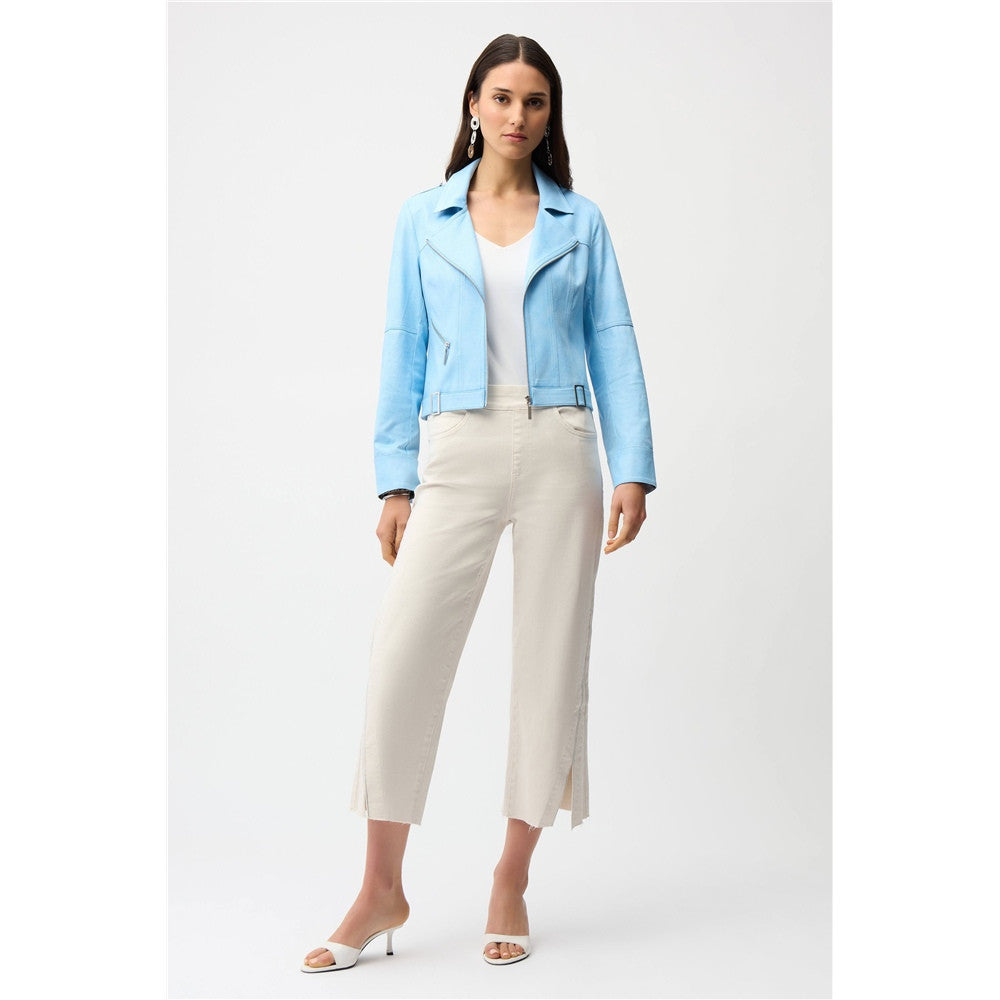 Pantalon jupe-culotte en denim avec strass