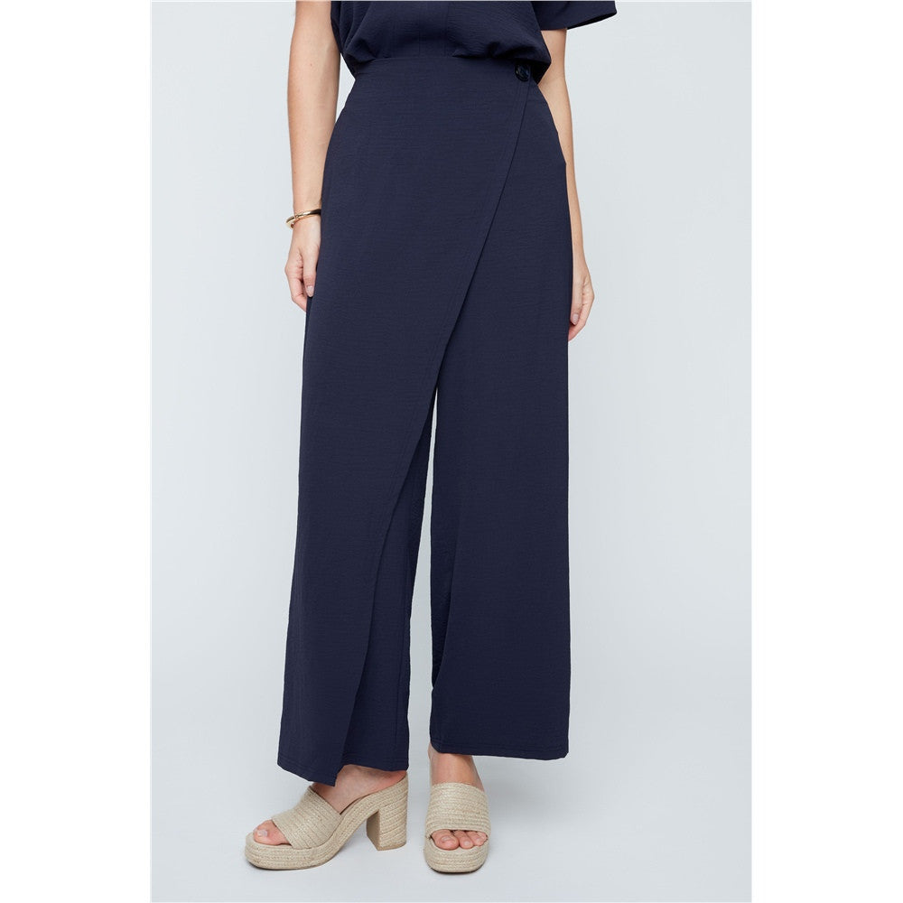 Pantalon large effet portefeuille - Taille : XSMALL - Couleur : Marine