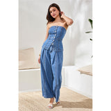 Pantalon large en denim fluide