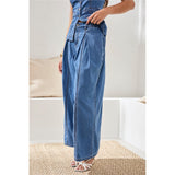 Pantalon large en denim fluide