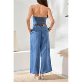 Pantalon large en denim fluide