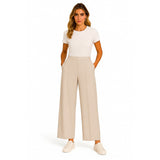 Pantalon palazzo à taille élastique - Taille : SMALL - Couleur : Champignon