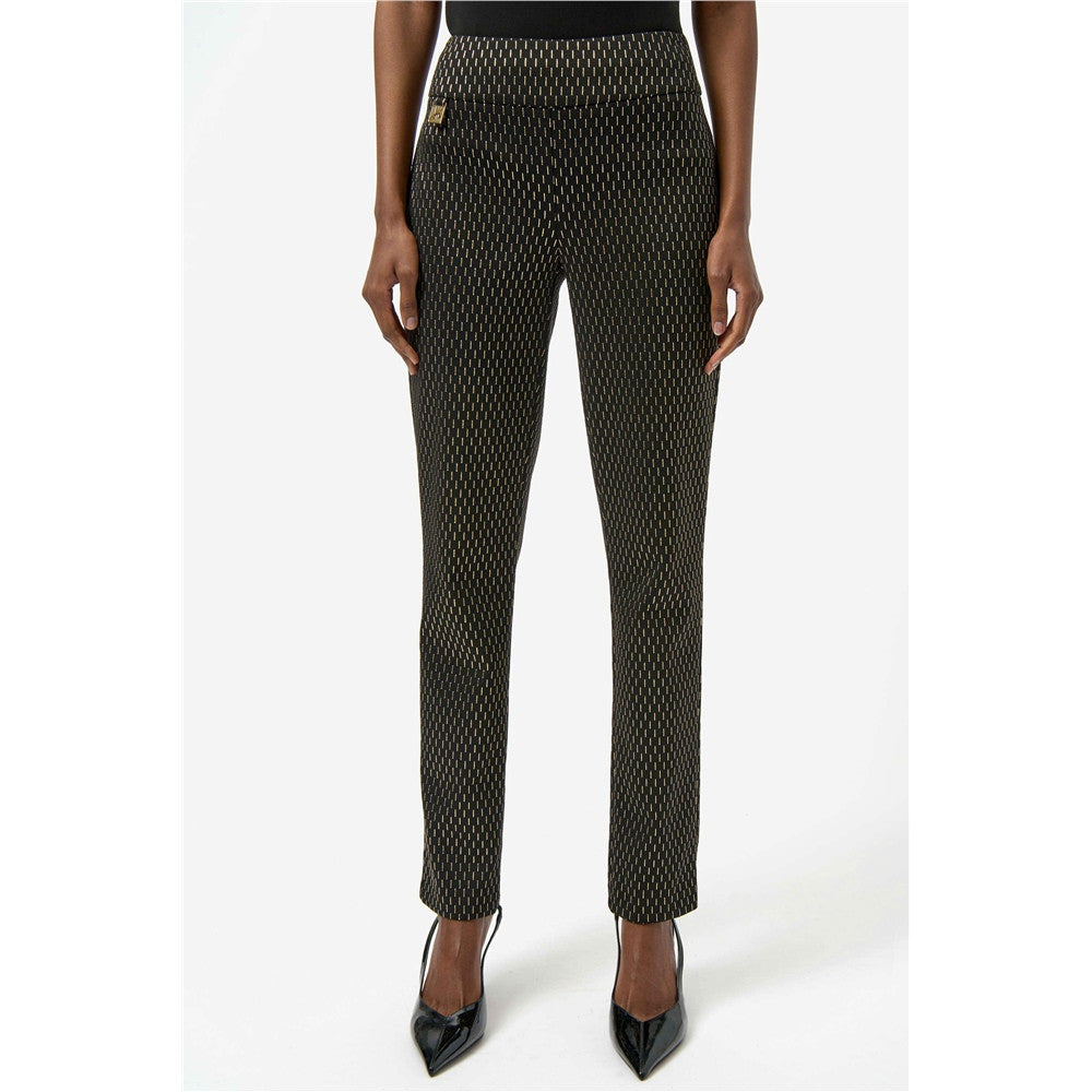 Pantalon slim en maille épaisse - Taille : 4 - Couleur : Noir/Or