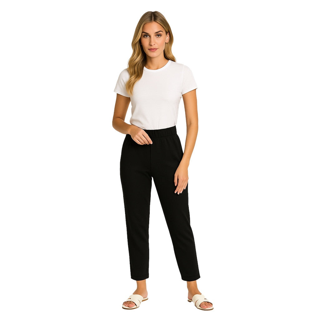 Pantalon taille à enfiler 7/8 - Taille : MEDIUM - Couleur : Noir