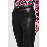 Pantalon tricot épais & cuir vegan
