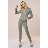 Pantalon uni coupe droite - Taille : 46 - Couleur : Sauge