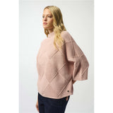 Pull texturé en tricot à col montant - Taille : XSMALL - Couleur : Rosé