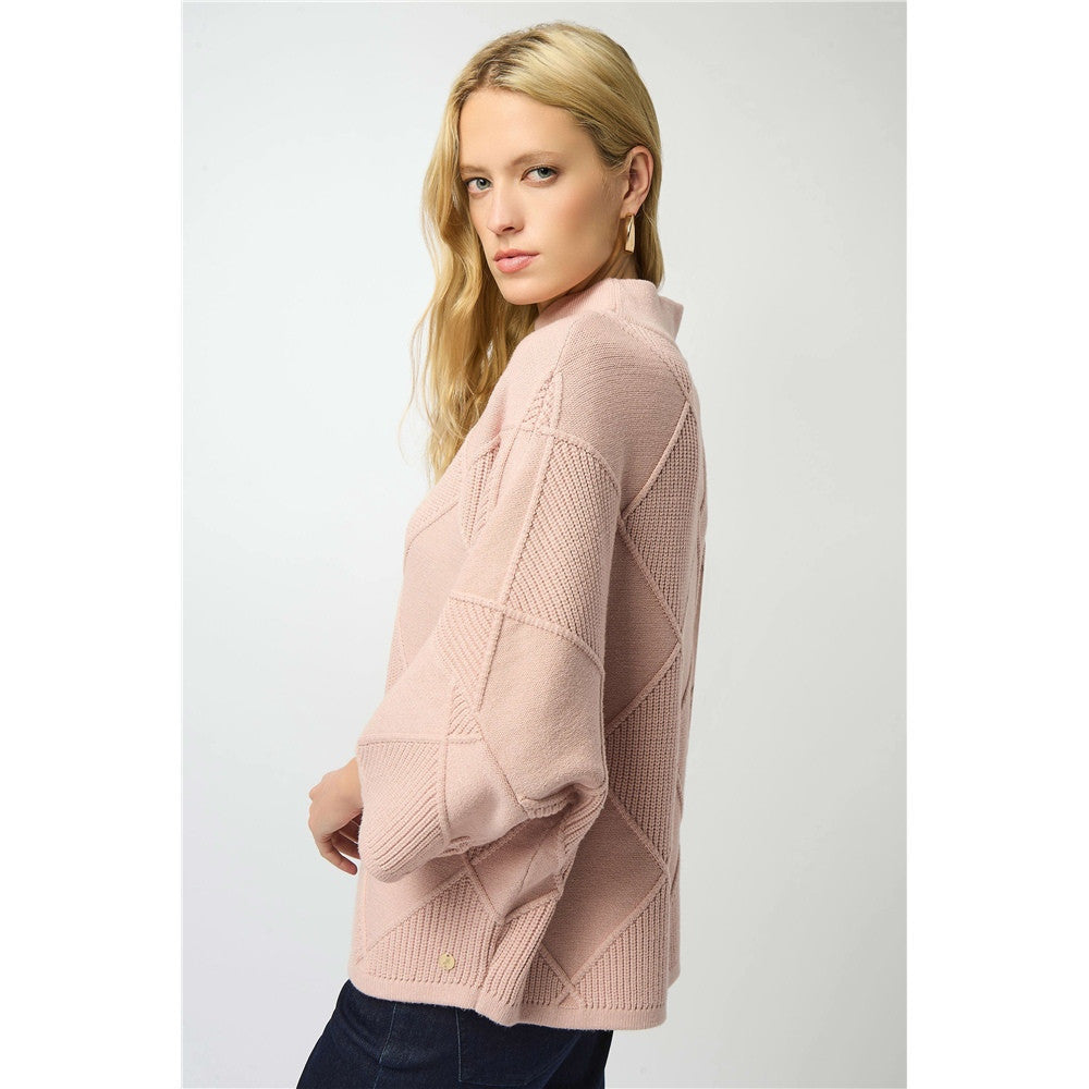 Pull texturé en tricot à col montant