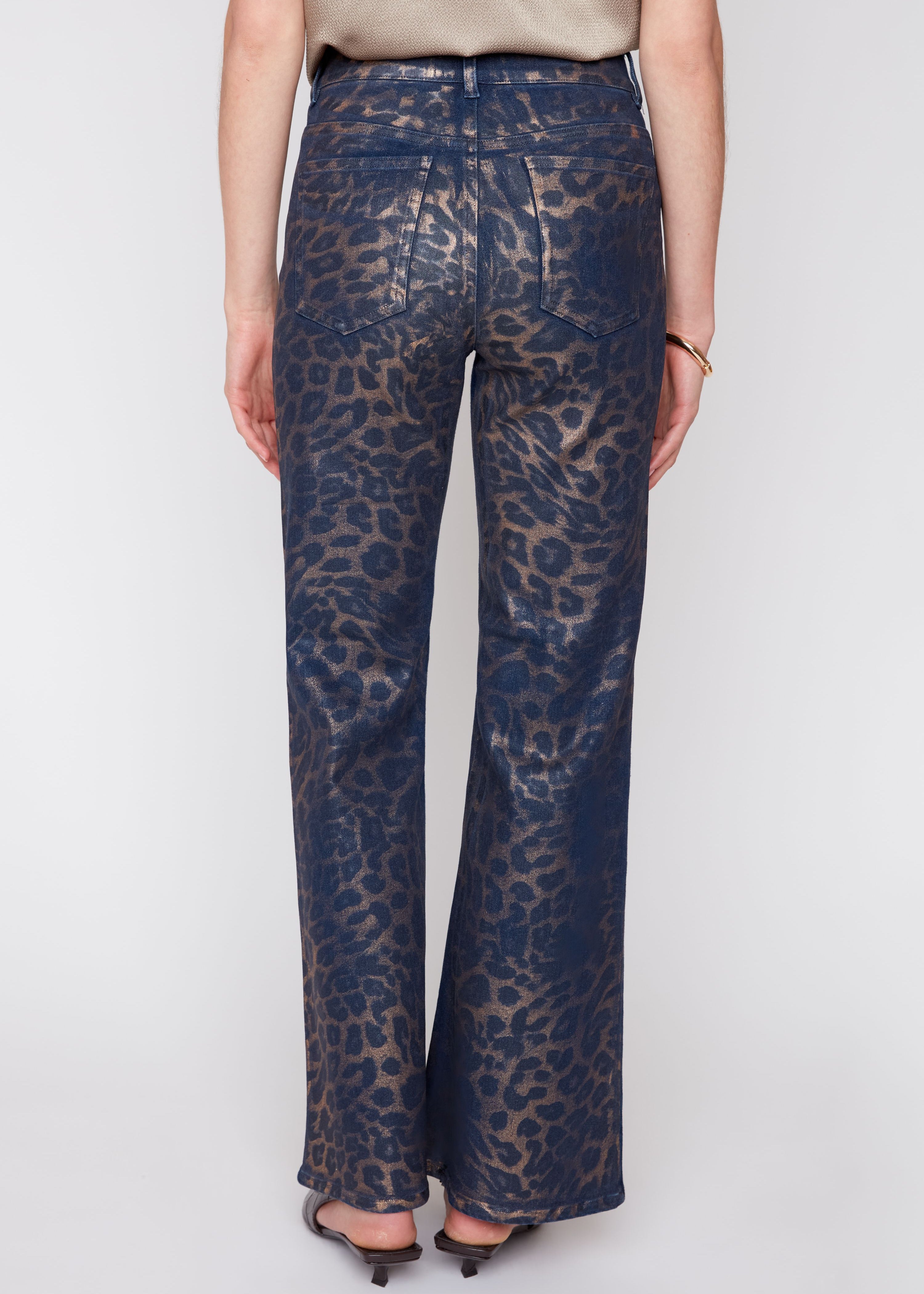 Elora | Pantalon léopard métallisé