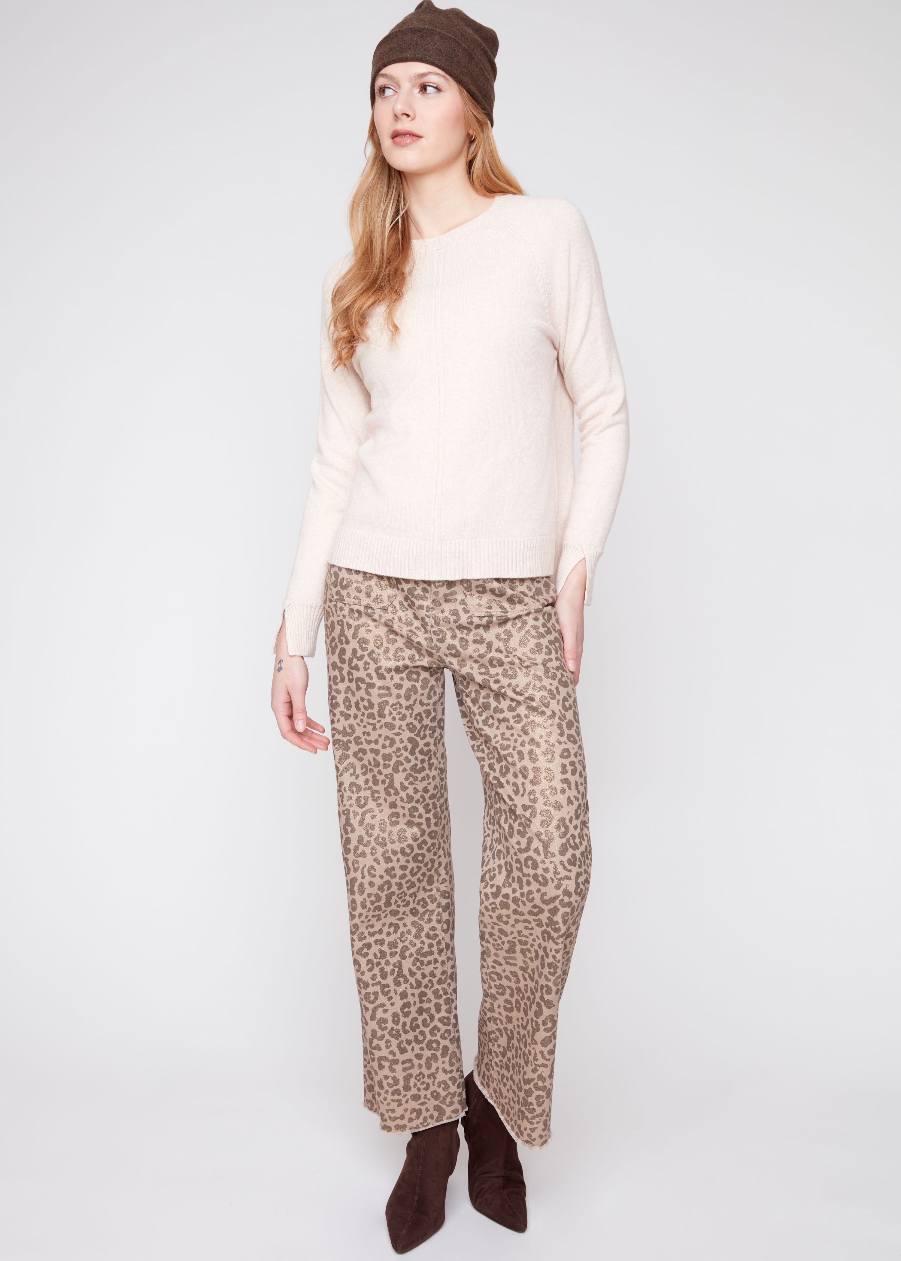 Leni | Pantalon léopard métallisé