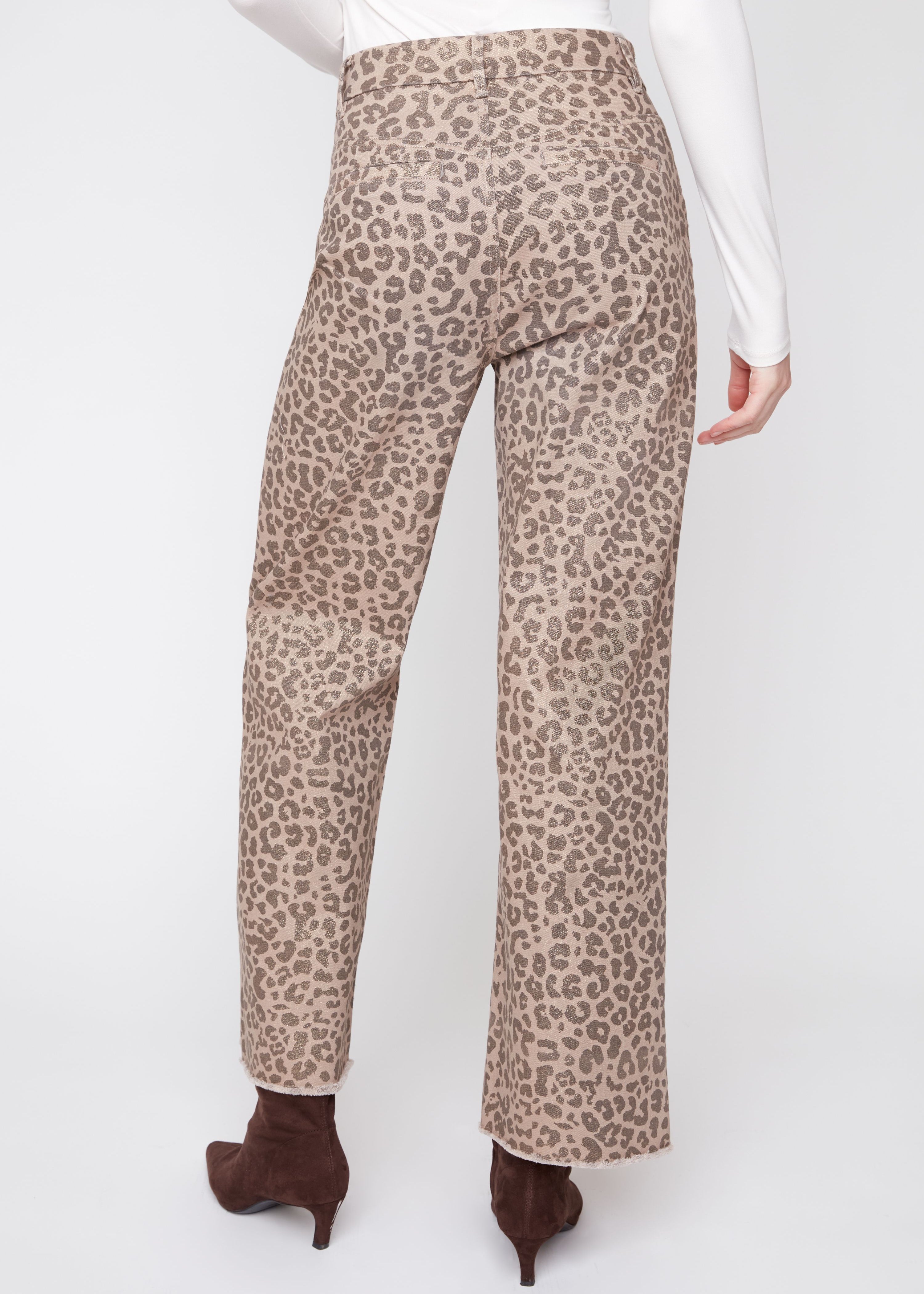 Leni | Pantalon léopard métallisé