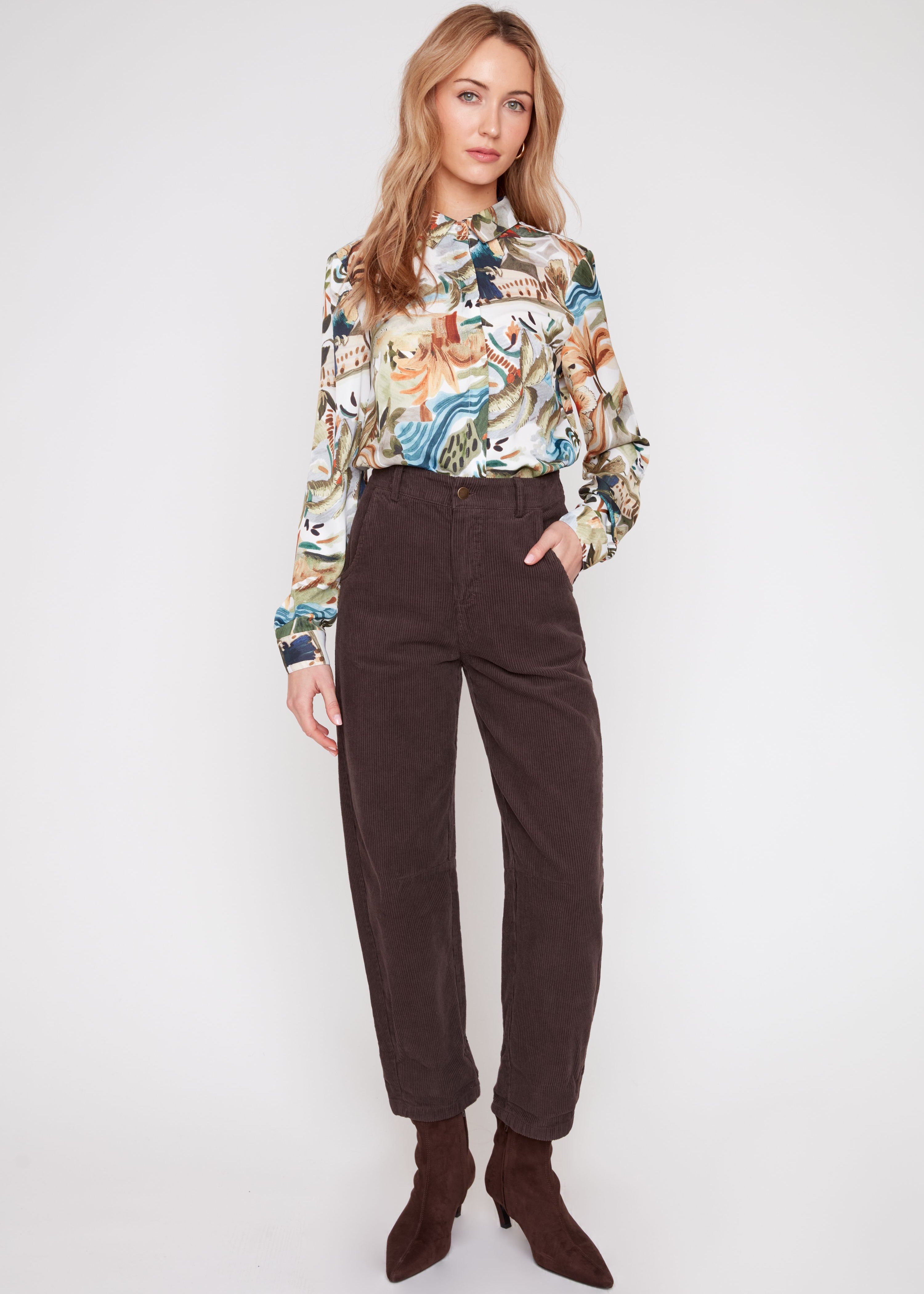 Tali | Pantalon baril en velours côtelé