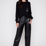 Lara | Pantalon baril en cuir vegan