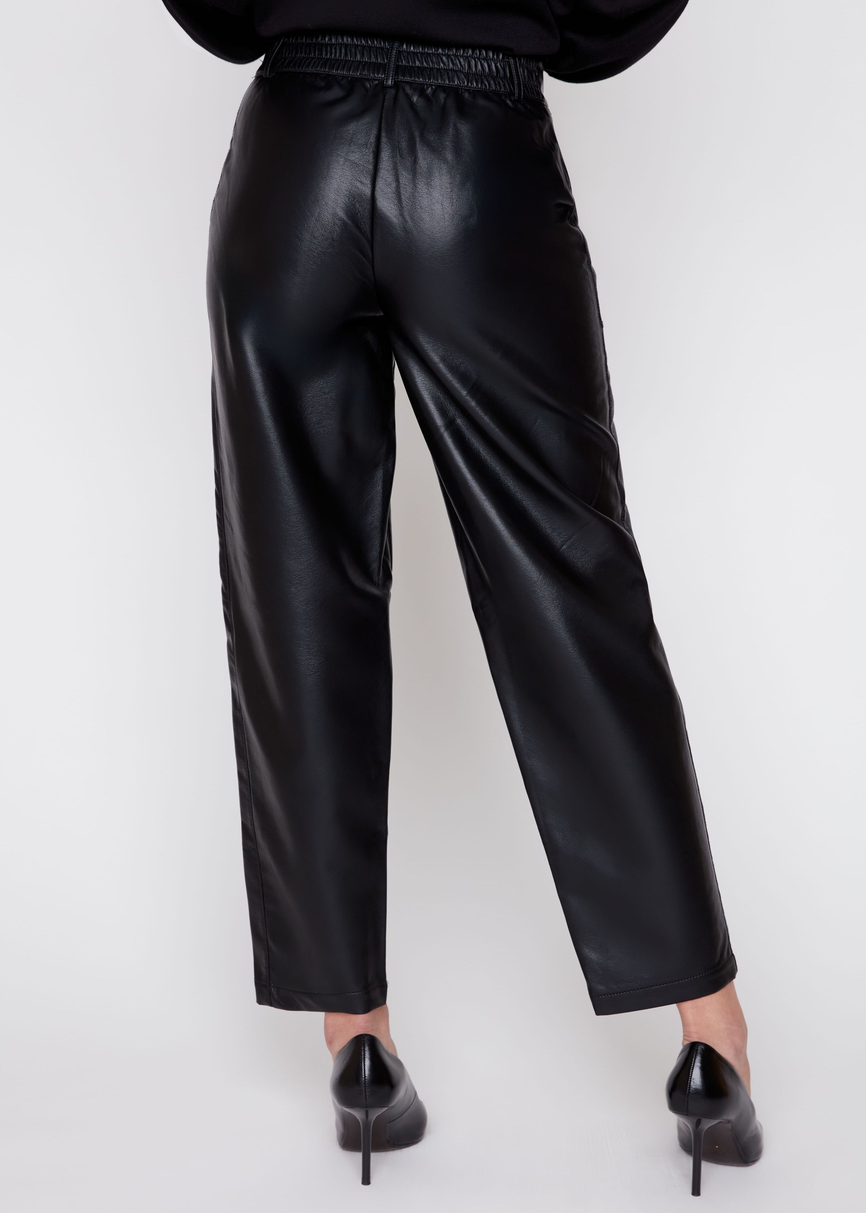 Lara | Pantalon baril en cuir vegan
