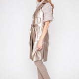 Copper | Veste en cuir vegan métallisé