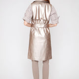 Copper | Veste en cuir vegan métallisé
