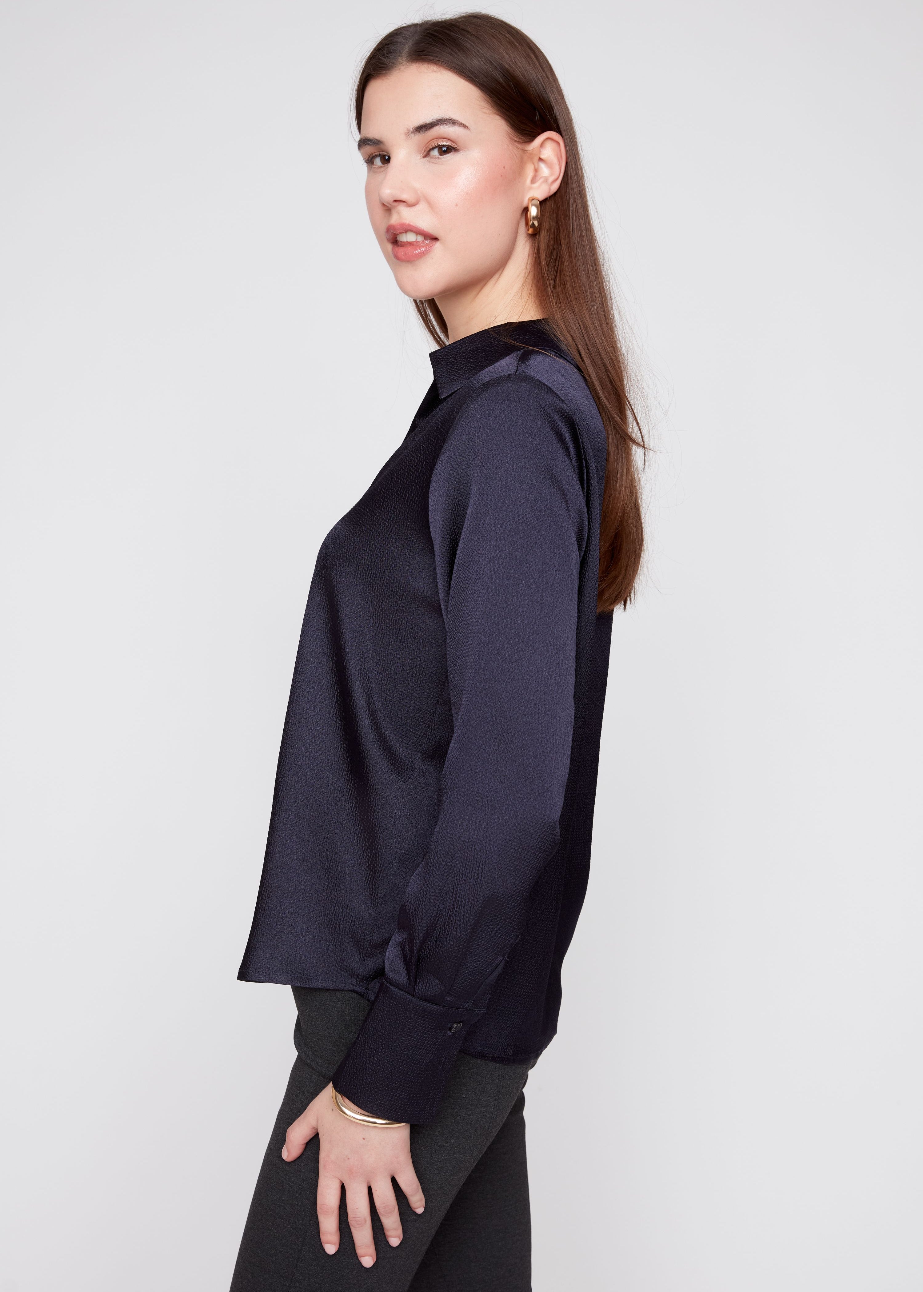 Brynn | Chemisier texturé en satin