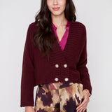 Cardigan en tricot avec boutons dorés
