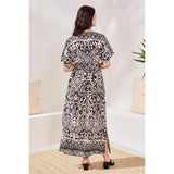 Robe à manches courtes avec bordure imprimée
