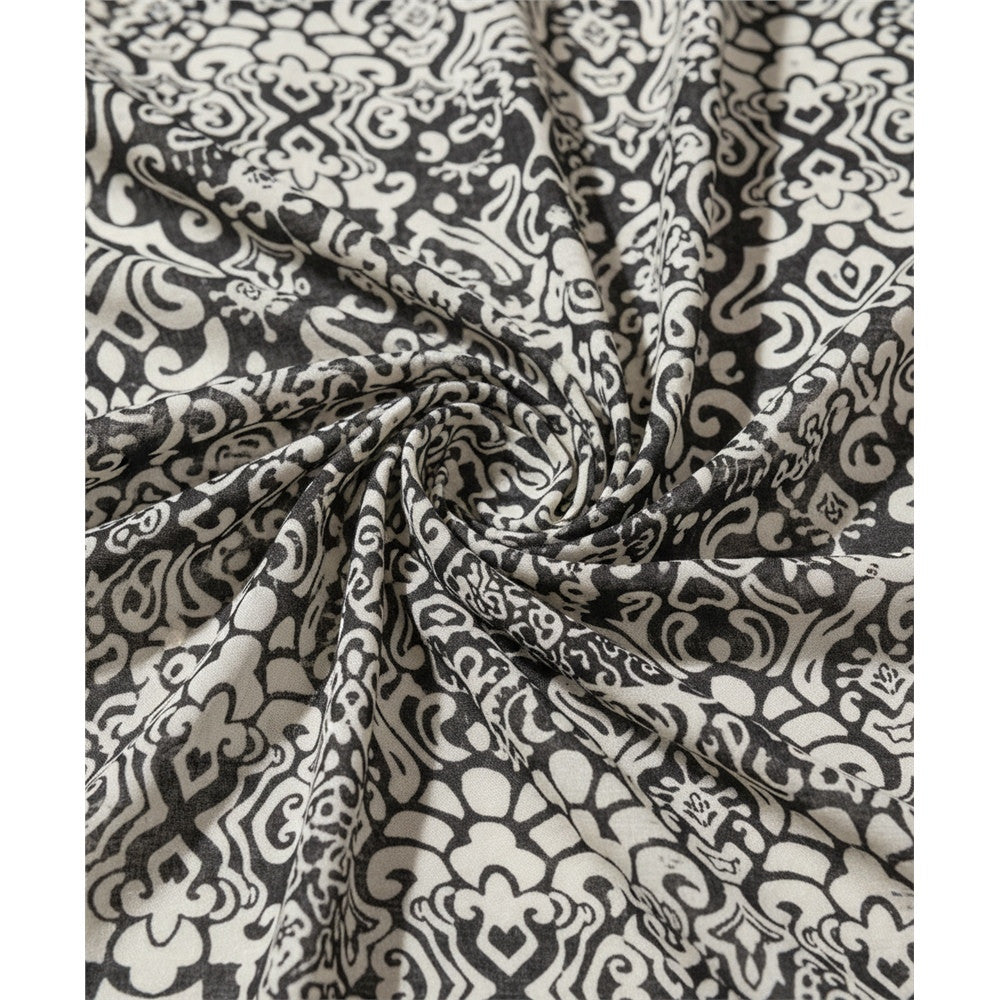 Robe à manches courtes avec bordure imprimée