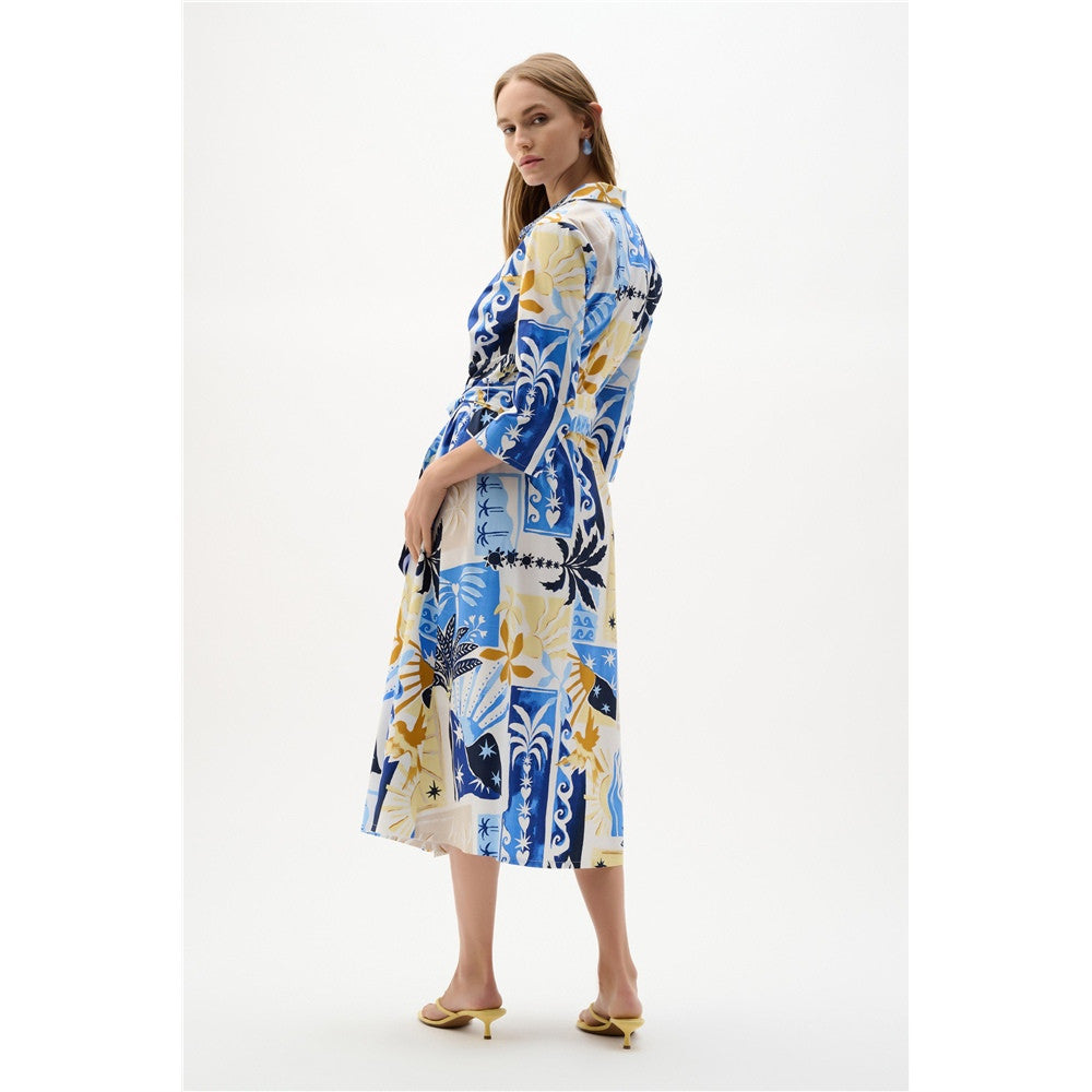 Robe cache-cœur à imprimé tropical, ligne A