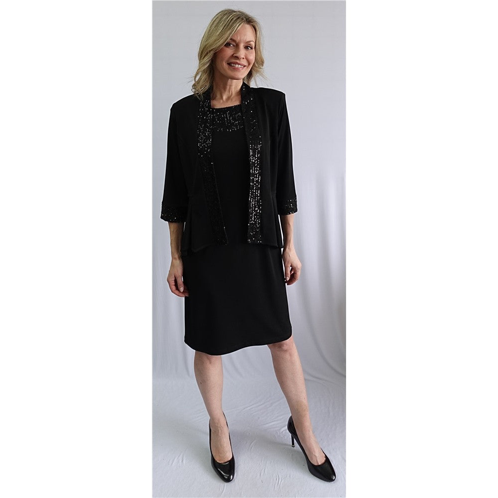 Robe & cardigan court - Taille : LARGE - Couleur : Noir